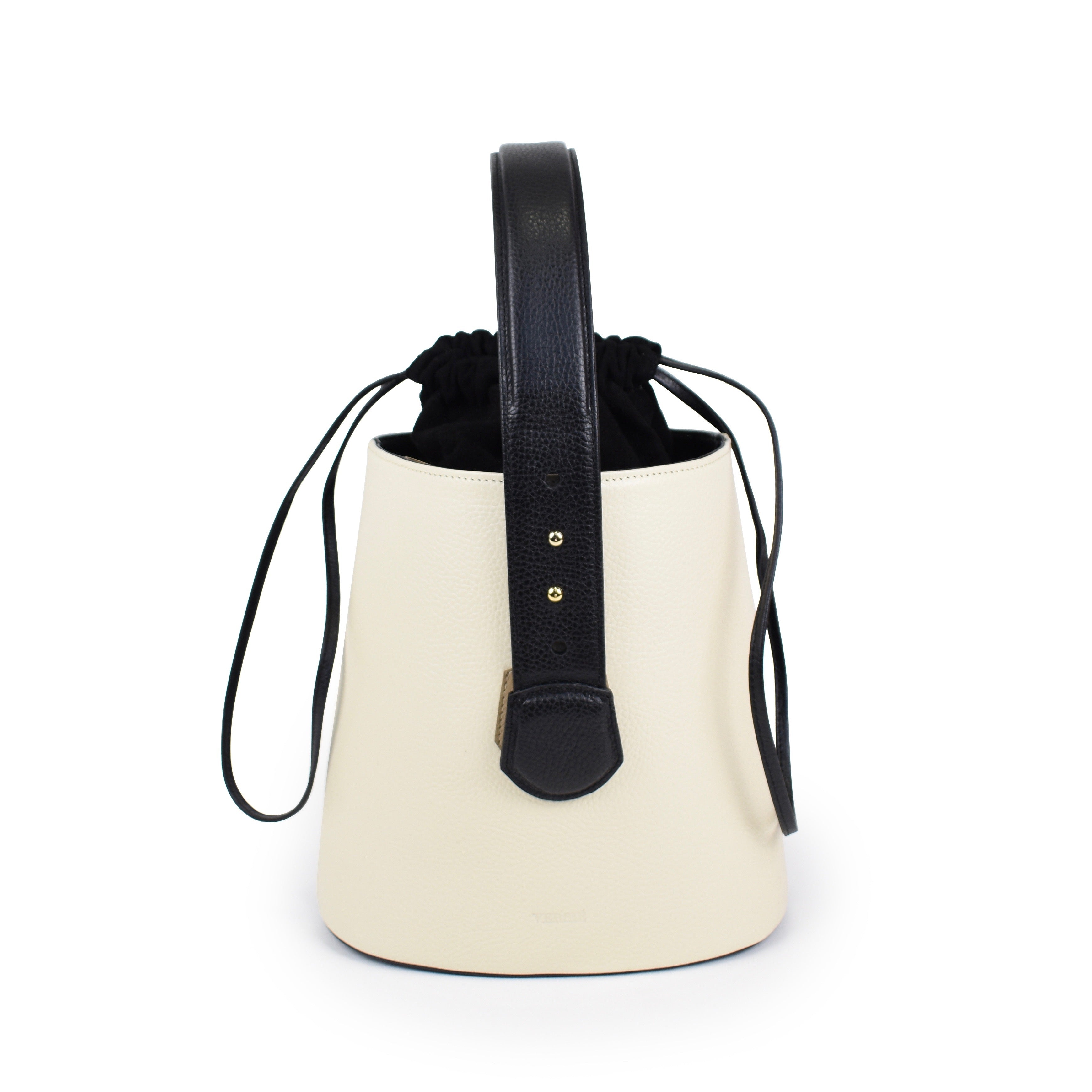 Bucket Bag de Piel Blanco&Negro