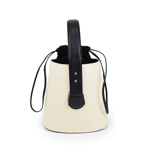 Bucket Bag de Piel Blanco&Negro