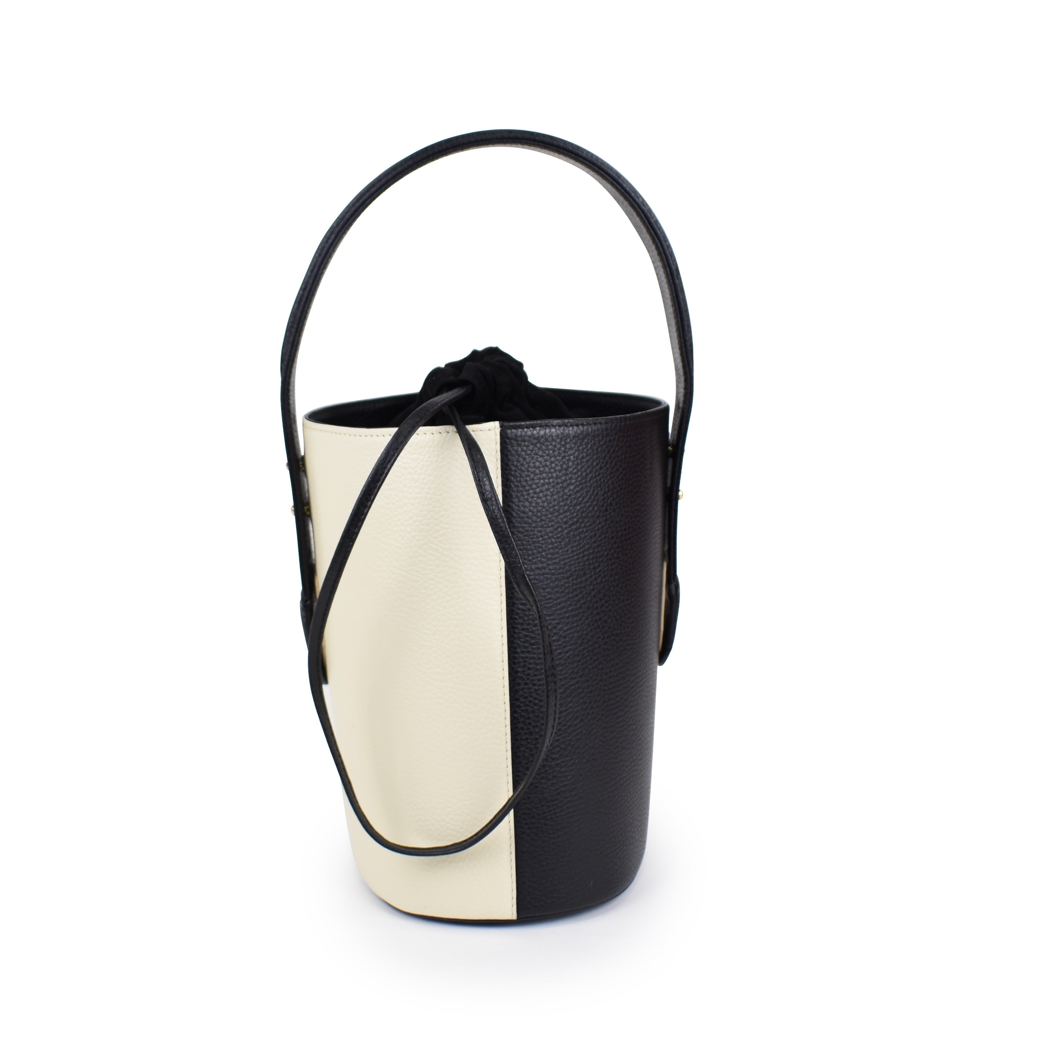 Bucket Bag de Piel Blanco&Negro